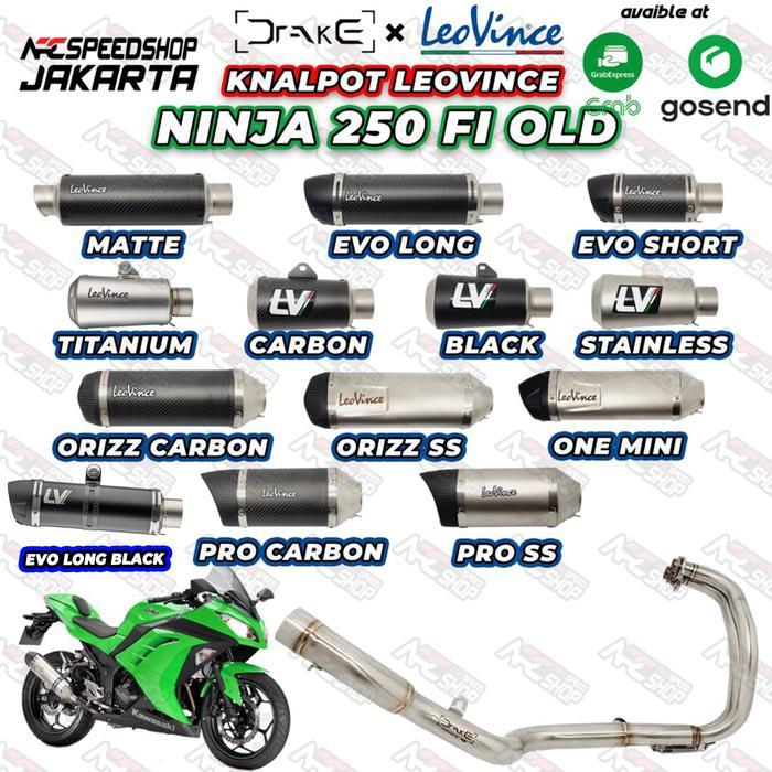 KNALPOT HEADER R9 Drake KAWASAKI NINJA 250FI + SILENCER LEOVINCE