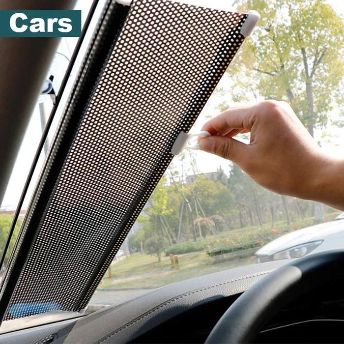 Sunshield Roll Pelindung Panas Dashboard Kaca Tirai Gulung Tirai Mobil Model Roll Gulung