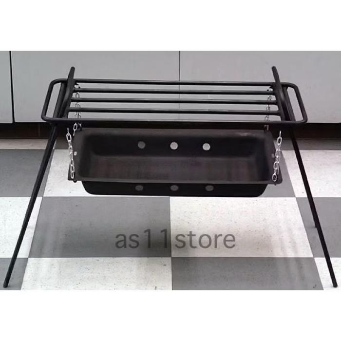 Bakaran besi Panggangan Portable Bakaran Sate Ikan Ayam Sosis Bakar Arang