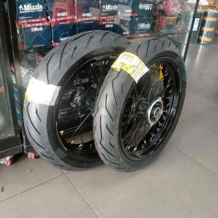 whellset KLX D-Tracker 250 plus ban Pirelli velg Supermoto KLX 250 ring 17 velg sumo klx 250