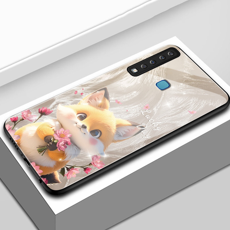 Casing Hp Untuk Samsung A9 2018 A8+ 2018 A8 2018 Case Casing pola Kucing dan Bunga Kasing HP Kesing 