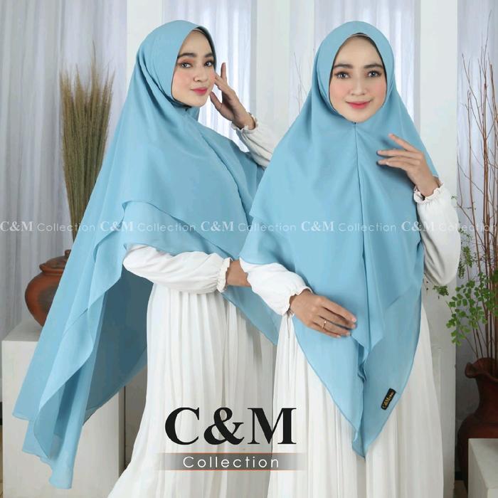 Khimar Syahila Jumbo 2 Layer/ Khimar Ceruty Babydoll Premium/ Khimar Jumbo 2 Layer Pet Antem Panjang