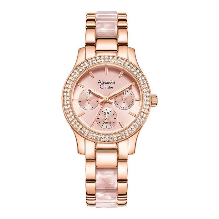 Jam Tangan Wanita Alexandre Christie Passion AC 2932 BF BRGPNPN-2 Ladies Pink Dial Dual Tone St
