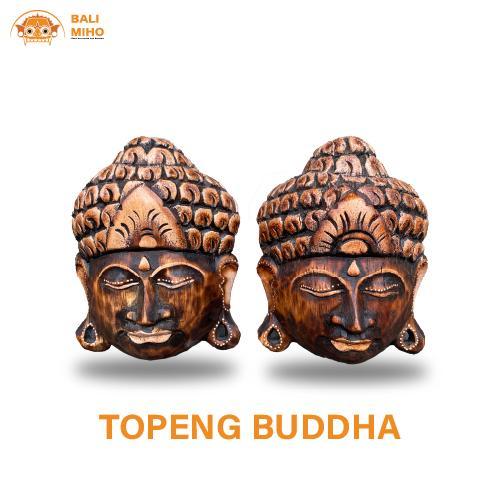 Dekorasi Dinding Patung Kepala Buddha 15 cm -Patung Kepala Buddha Kayu