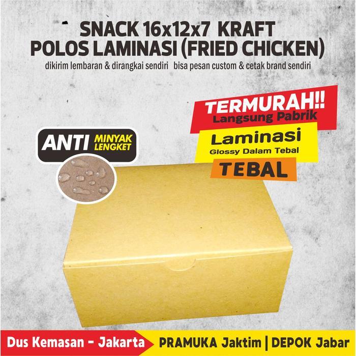 ID BOX FRIED CHICKEN 16X12X7 CM POLOS KRAFT LAMINASI ( ISI 10 PCS )