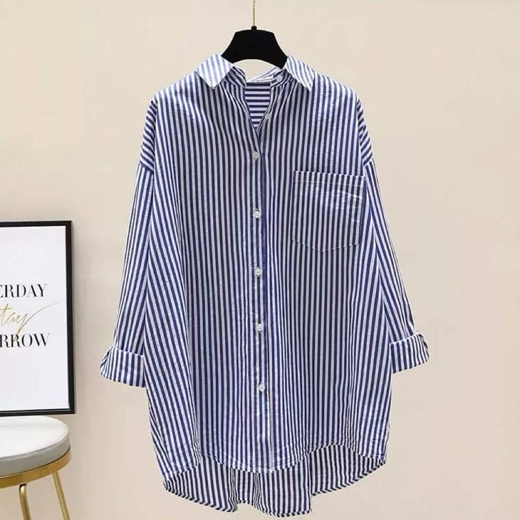 Kain Katun Jepang Salur Premium Per Meter – Bahan Halus Lembut Motif Stripe untuk Dress, Gamis & Fas