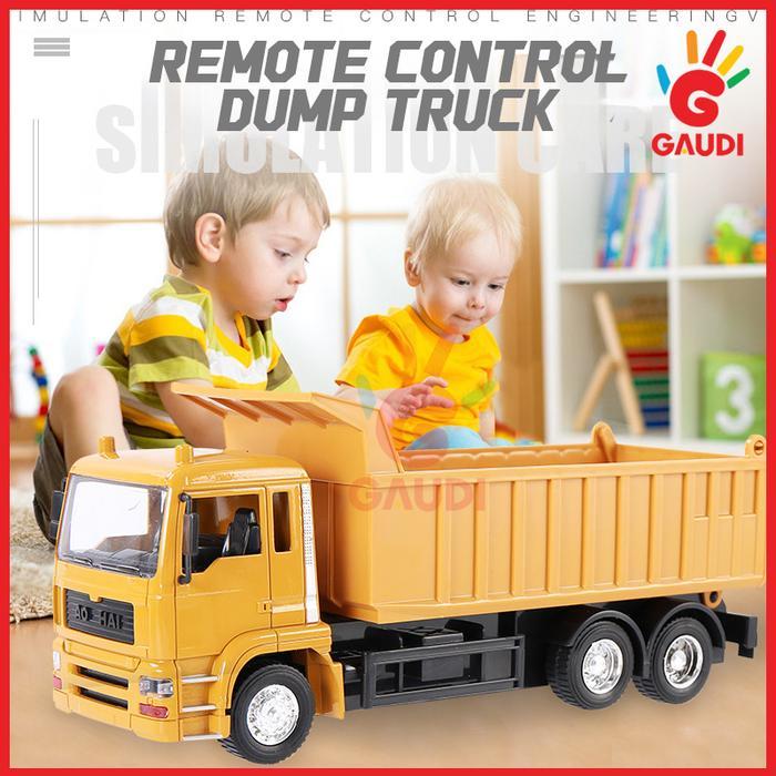 Gaudi Dump Truk Remote Control Mainan 8 Channel 1:24 RC Truk Pemuat Konstruksi Besar Remote Control