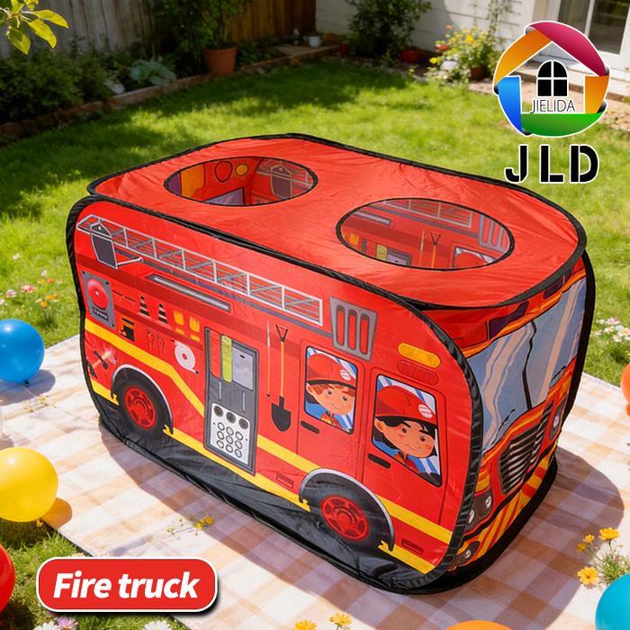 Jielida Tenda Anak Mobil Polisi/ Tenda Lipat Portable Indoor Outdoor/ Tenda Lipat Playhouse Truk