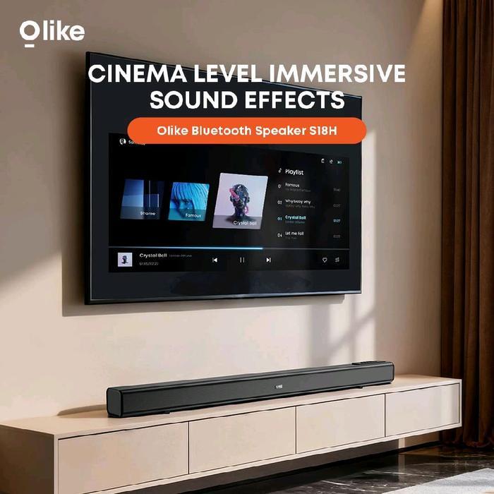Olike S18H Tv Soundbar Wireless Wired Bluetooth 6.0 Speaker 20W Subwoofer Bass Hdmi E-Arc Aux Usb