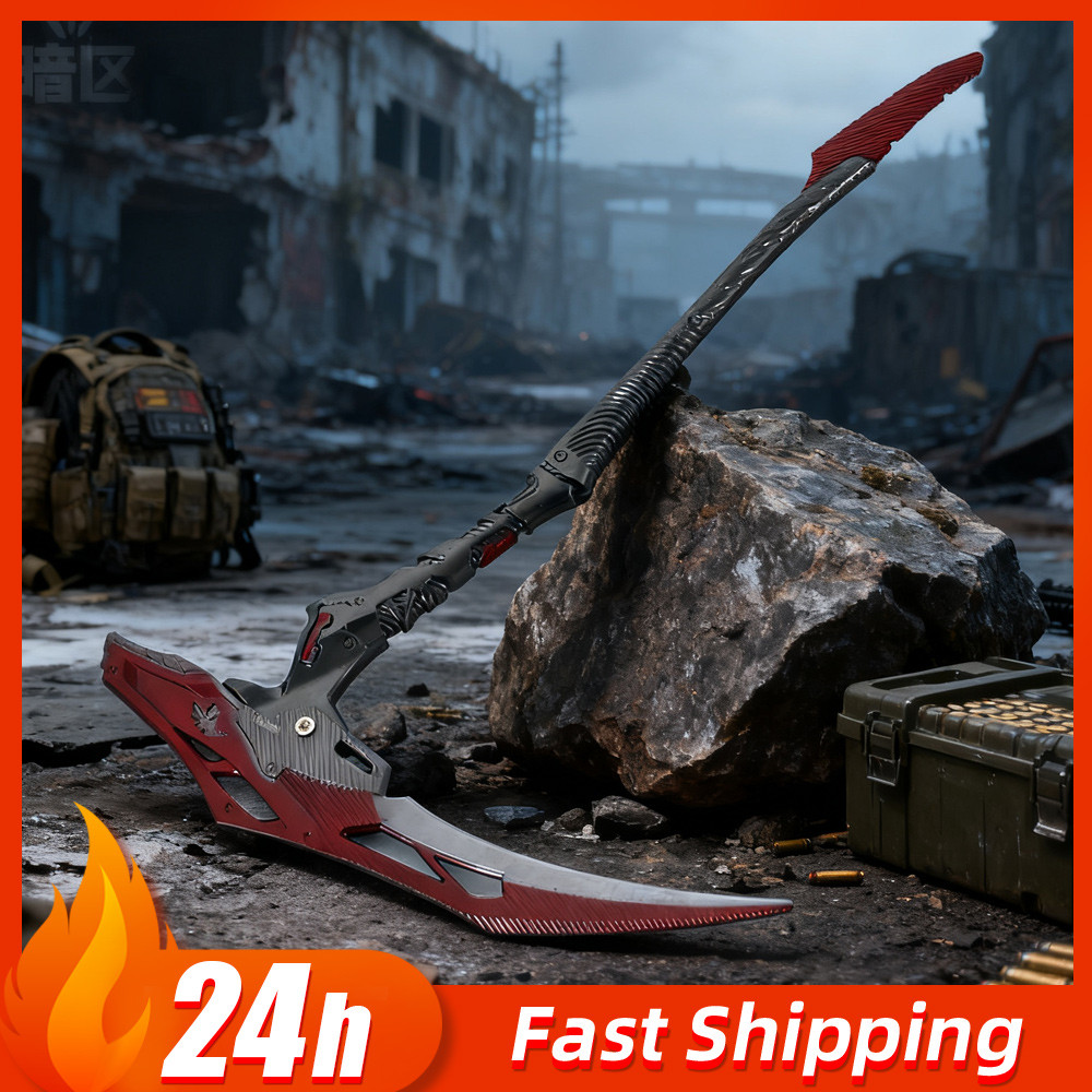 25cm Arena Breakout Reaper Scythe Foldable weapons Model Game Peripheral Metal Craft Desktop