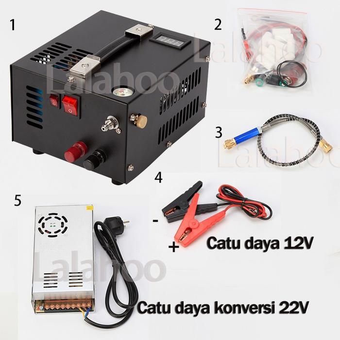 Kompresor Mini Portable 12V 4500psi 30MPa Kompresor Elektrik PCP Air Pump Untuk Tabung Oxygen Botol 