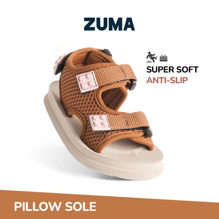 Bata Kiddora - Sandal Bayi Velcro Bricks 5 Oat Pink Sandal Anak Karet Tali Belakang Hitam Anti Slip