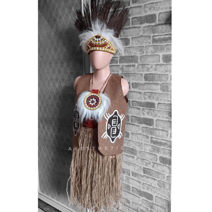 LIMITED EDITION Kostum karnaval adat papua suku dayak modern TK SD SMP SMA DEWASA REMAJA JUMBO