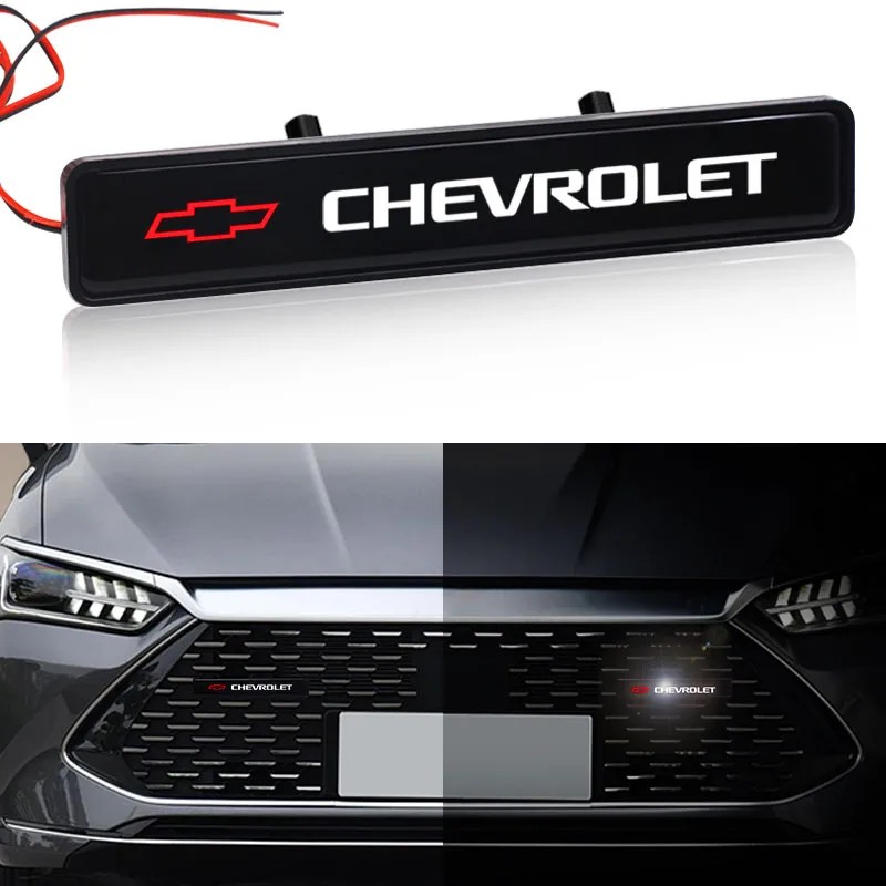 1Pcs Car Decorative Light LED Front Hood Grille Emblem Badge Decor for Chevrolet Lacetti Captiva