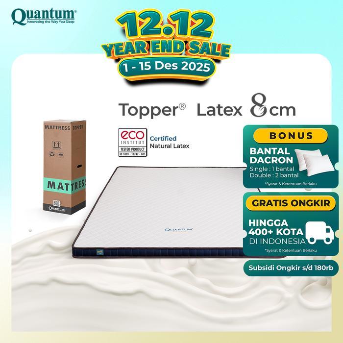 Topper Kasur Quantum Latex 8cm Natural Latex Kasur Ergonomis