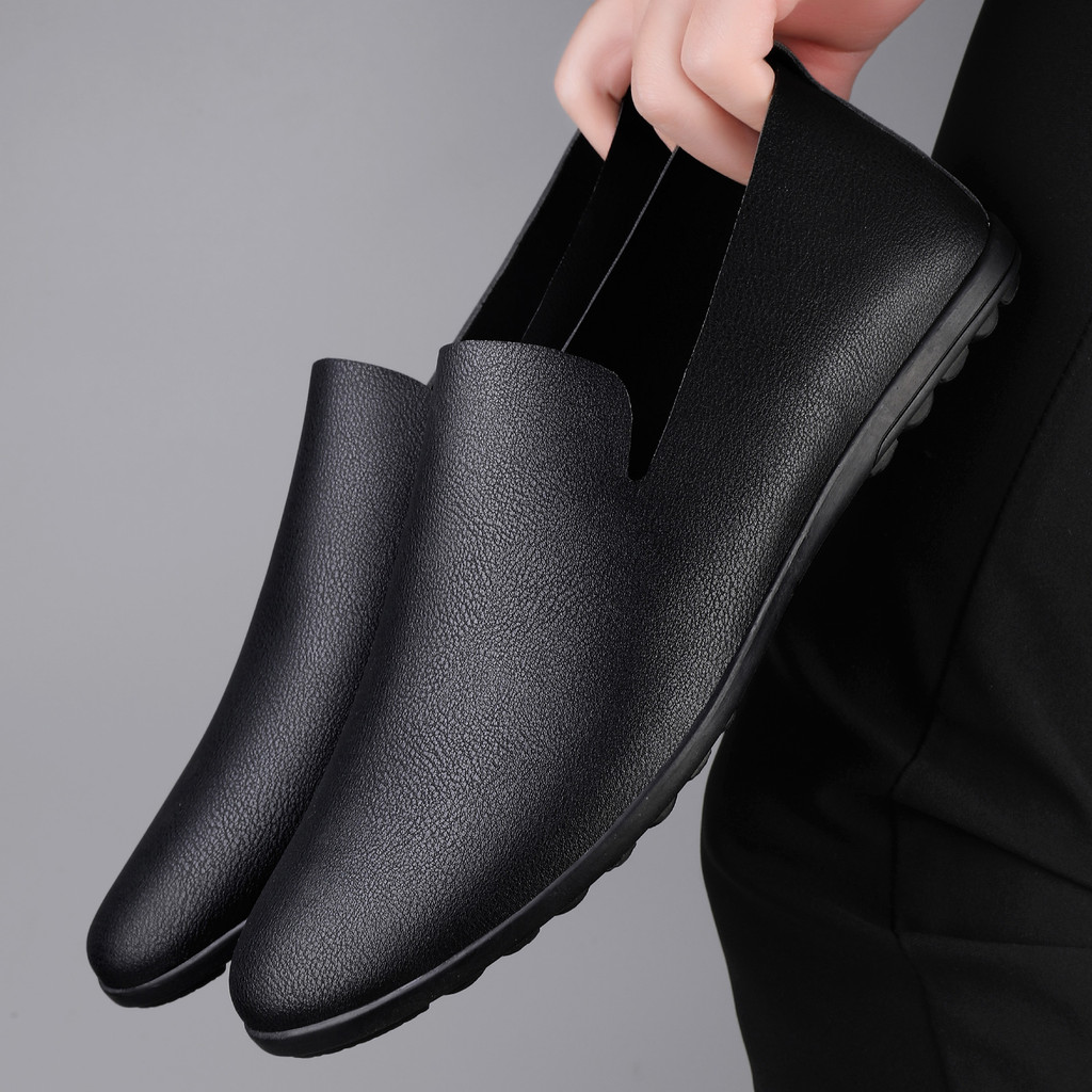 New Mens Casual Leather Shoes Handmade Lightweight Mens Loafers Moccasins Breathable Slip on Flats