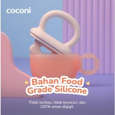 COCONI Ice Pop Teether Teether + Cetakan Es Buah Bayi 2-in-1 Food Grade Silicone, Aman untuk 4
