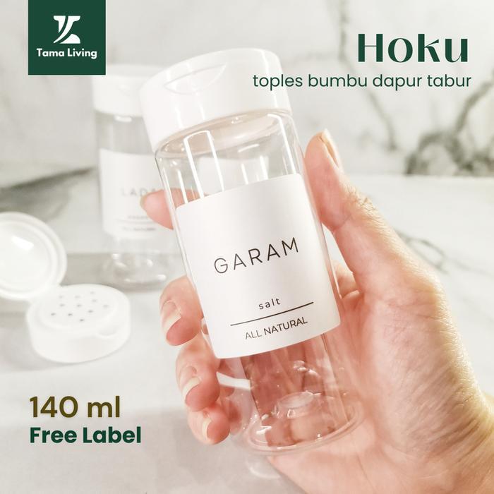 TAMA LIVING Hoku Toples Bumbu Dapur Tabur 140 ml Putih Free Label Jar Bumbu Dapur Botol Bumbu Dapur
