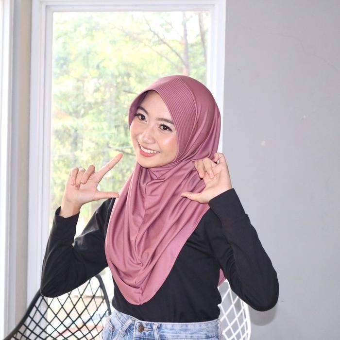 Kalia Pet Lebar Sport, S, M, L Hijab Instan Kerudung Bergo Muslim Khimar Cantik Nyaman Syari *