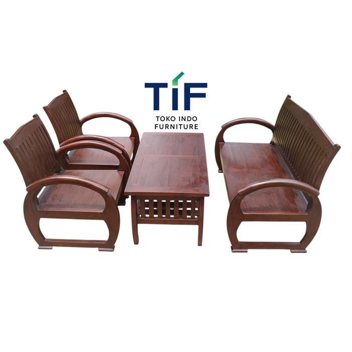 Set Kursi Tamu Minimalis, Set Kursi Tamu Modern bahan Kayu Jati Solid - Bantalan Kursi