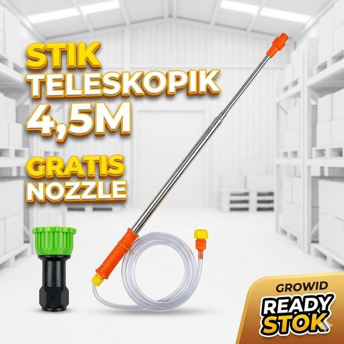 [gratis nosel] Stik Sprayer Panjang 4,5meter Stik Sprayer Teleskopik