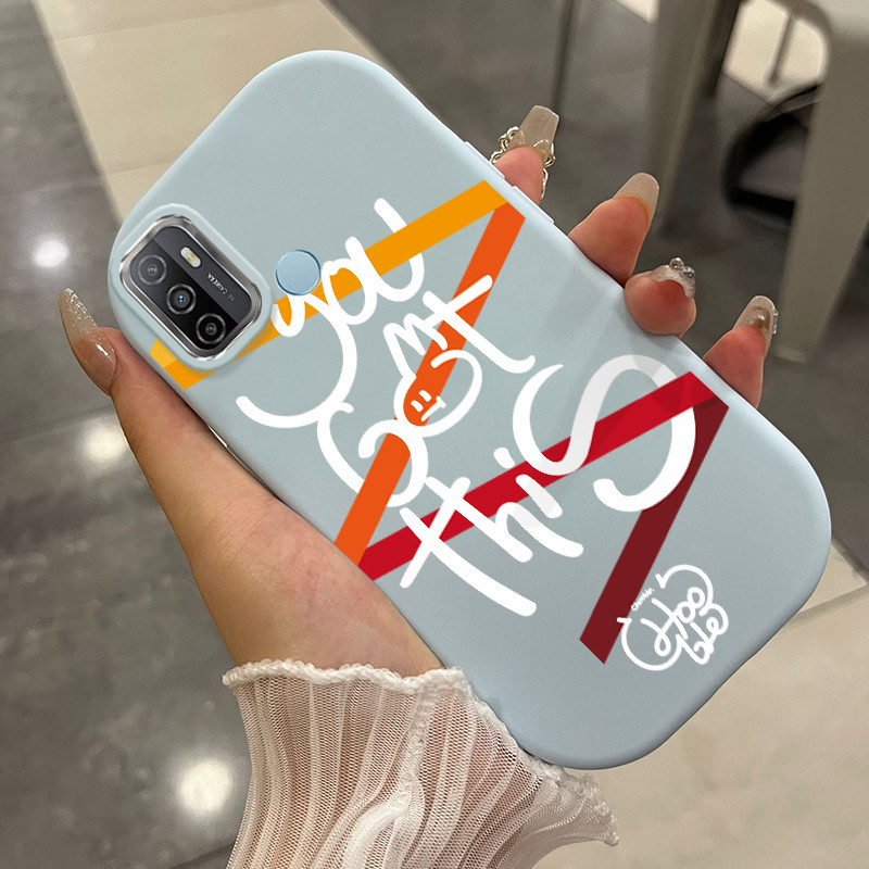 Casing Hp Untuk OPPO A53 2020 A53s A33 2020 A32 A11s Case Casing Tas Emoji Alien pola Kerang gemuk p