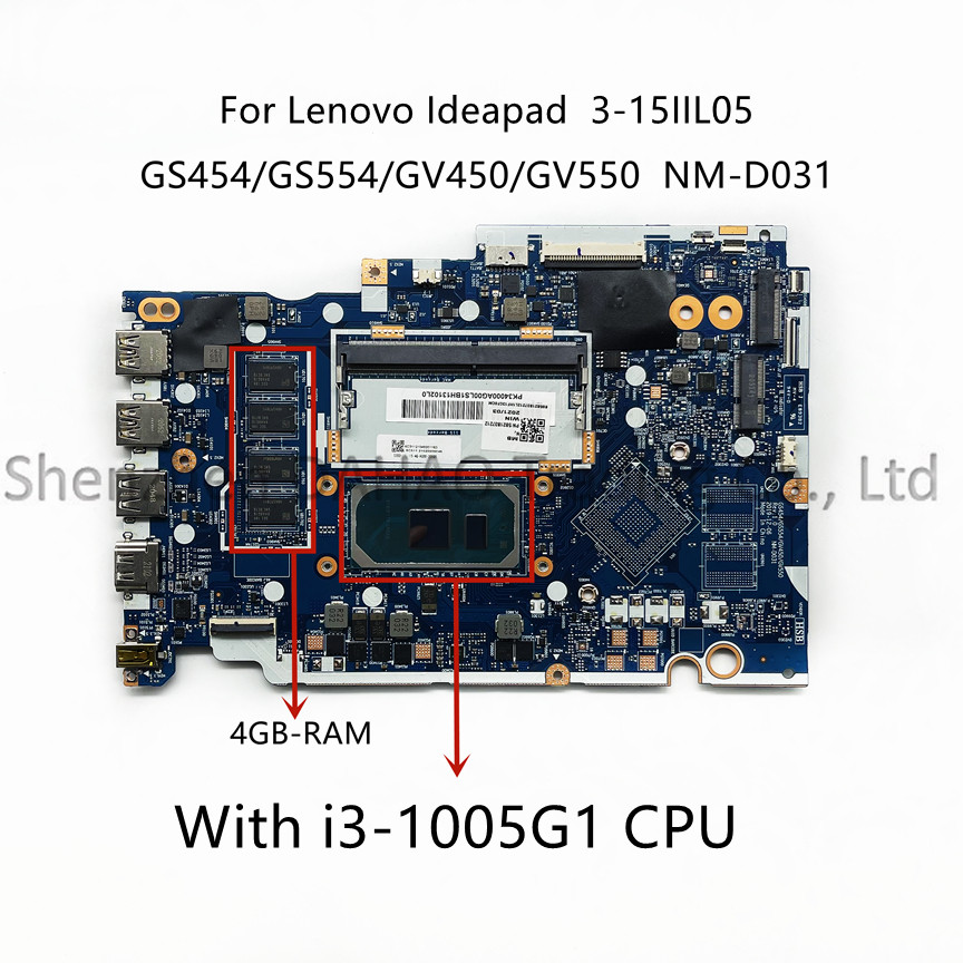 . For Lenovo Ideapad 3-15Iil05 Laptop Motherboard With I3-1005G1 -
