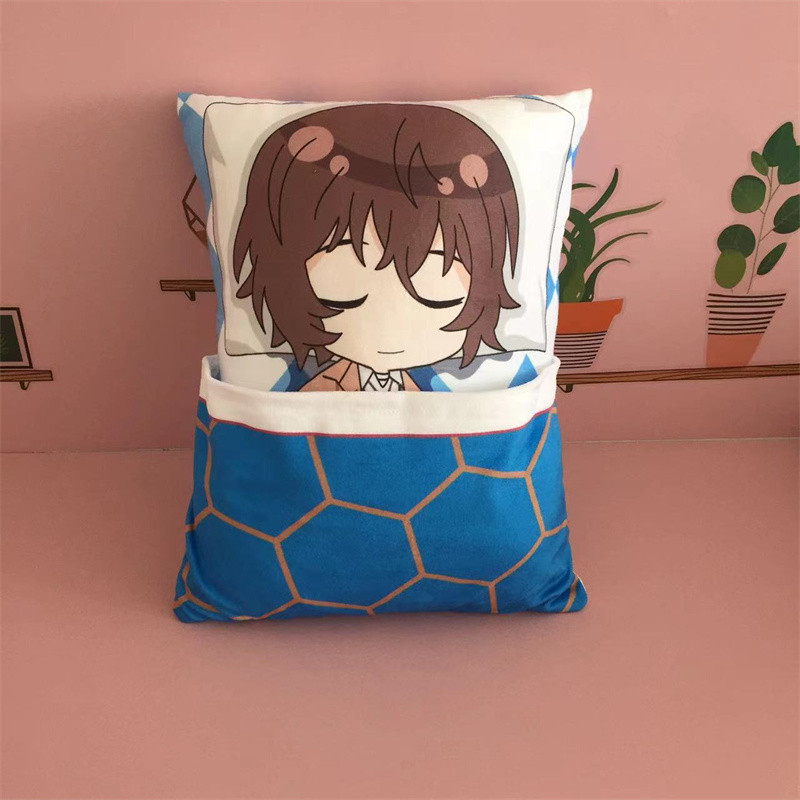 Bungo Stray Dogs Osamu Dazai Square Plush Pillow Nakahara Chuya Edogawa Rampo Sleeping Stuffed
