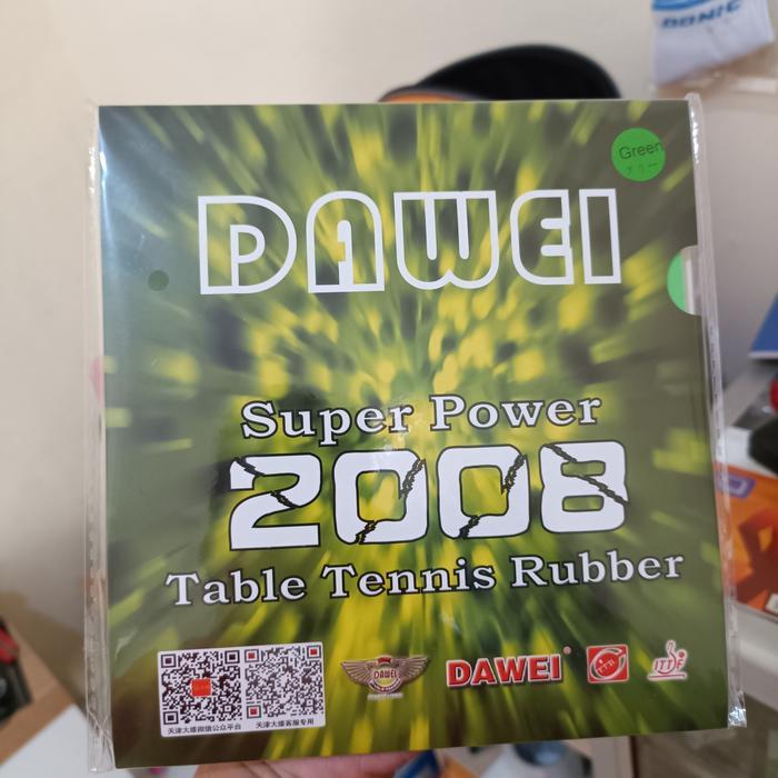 KARET TENIS MEJA DAWEI 2008 SUPER POWER GREEN ORIGINAL