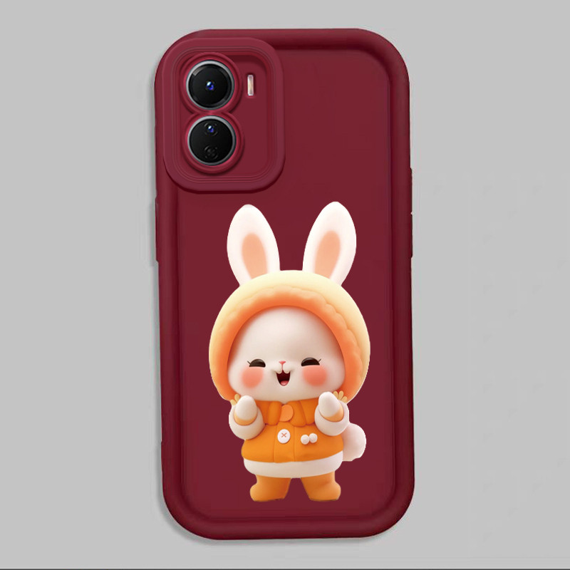 Casing Hp untuk VIVO Y16 Y35 4G Y35 5G Y56 5G Case Kelinci tersenyum Kasing silikon Cesing Softcase 
