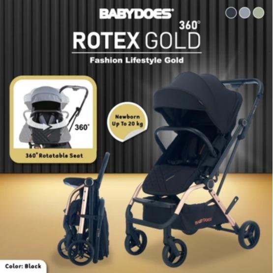 BABYDOES ROTEX GOLD 360° Stroller - Black