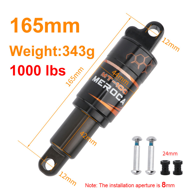 MEROCA Bicycle Rear Shock Absorber 125/150/165/190mm Electric Scooter Shock Absorber Mountain Bike