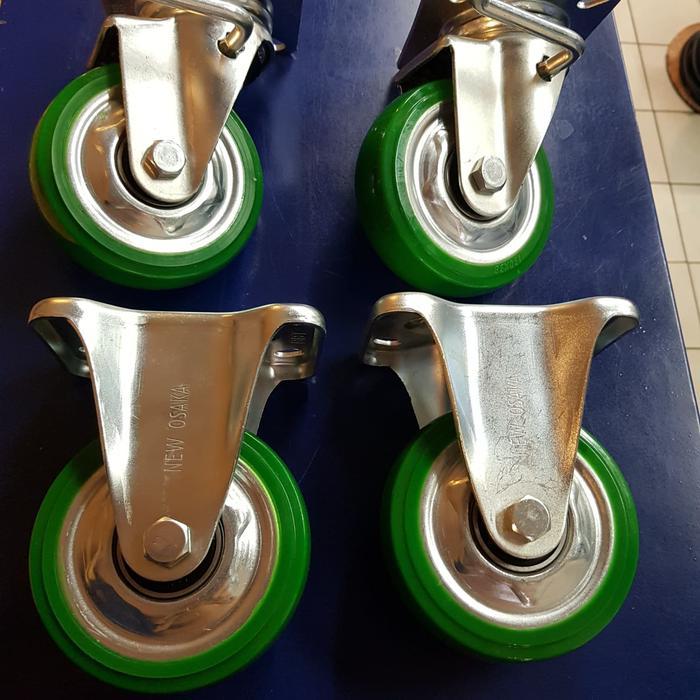 Terlaris - Roda Troli Pu osaka 5" Rem/Mati