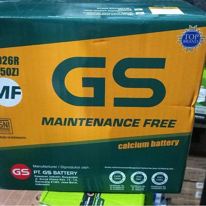 Aki Mobil / Battery Gs Astra Type Gs Mf N50Z 12Volt 60 Amper Khusus Go Berkualitas