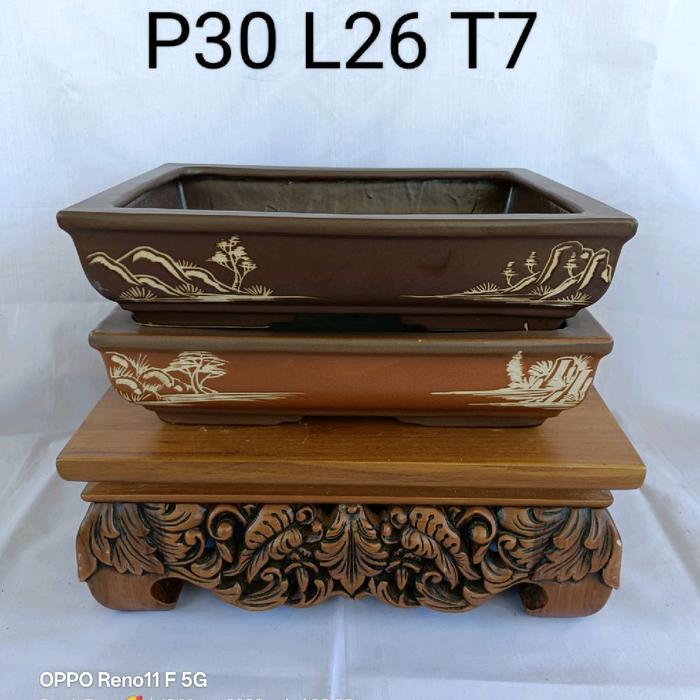 pot keramik bonsai kotak 30cm