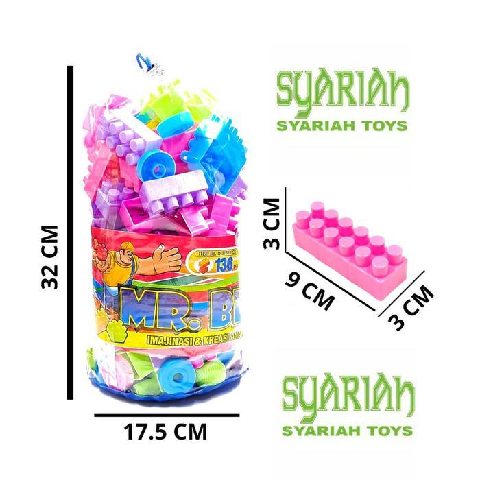 ` MAINAN EDUKASI CREATIVE MR BLOCK BRICK BALOK SUSUN DIY BONGKAR PASANG