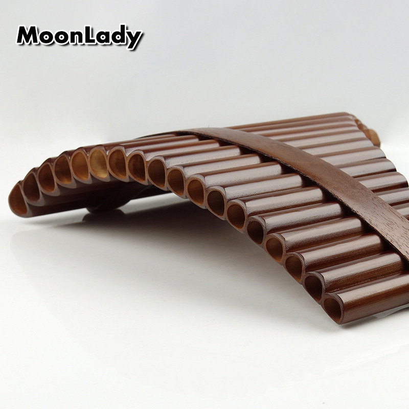 . 18 Bamboo Made Pan Flute Brown Pan Flute F Key Pan -