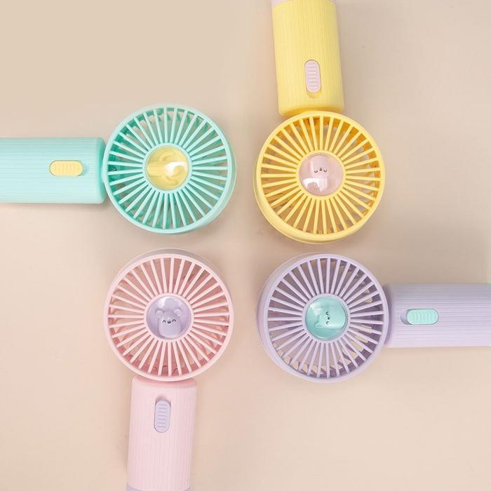 "New" BISA COD Ki5663 Kipas Mini Genggam Portable Karakter / Kipas Angin Kecil Mini Fan Genggam