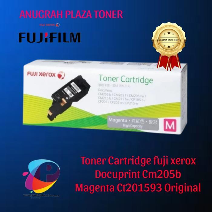 FUJI XEROX TONER CARTRIDGE DOCUPRINT CM205B CP105B CP205W CYAN CT201592 ORIGINAL 2000 HALAMAN