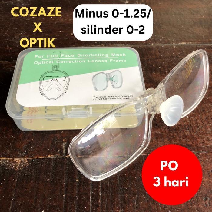 Kacamata Snorkeling Minus Cozaze X Optik Rekan (Minus 0-1.25/silinder)