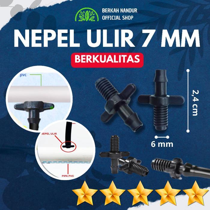 Nepel Ulir 4/7 mm Fertigasi Tetes Irigasi Tetes