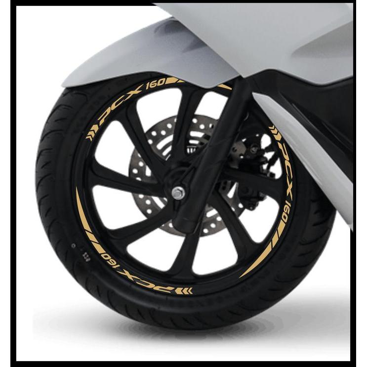 Stiker Velg PCX 160 GOLD list cutting sticker Bahan Nyala fosfor