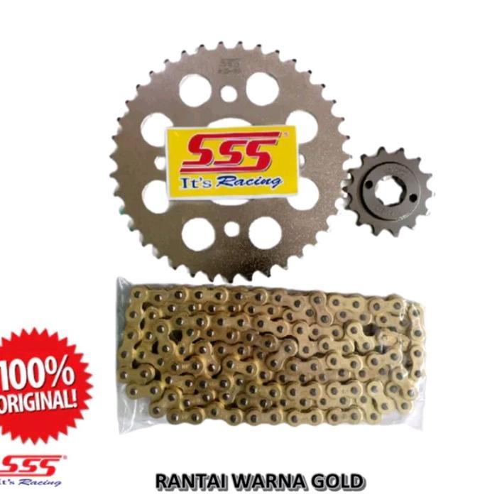 gear set sss 428 rantai gold random mega pro / cb150 / cbr150 old / cb100 / verza /Tiger / gl 100 /
