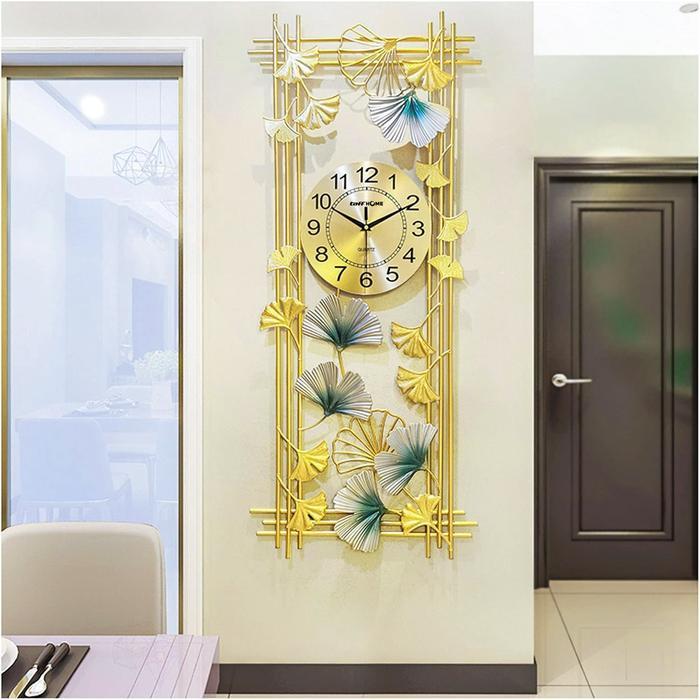 Wall Decor Aesthetic Jam Dinding Jumbo Bunga Dekorasi Hiasan Dinding Modern Gold