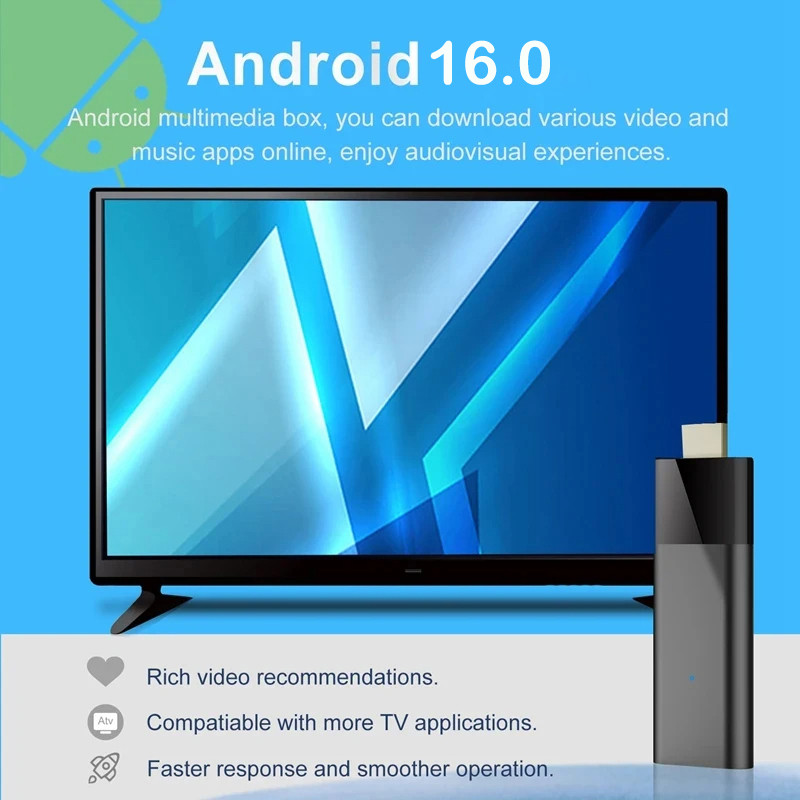 Mini Q12 Smart TV Stick Android 16 Ram 4GB 8GB Rom 64GB 128GB Set Top Box Portable Dual Wifi 5G