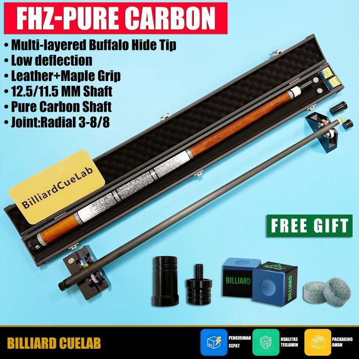 DISKON Billiard CueLab T1000 Pure Carbon Fiber Profesional Low Deflection Stik Billiard Play Stick