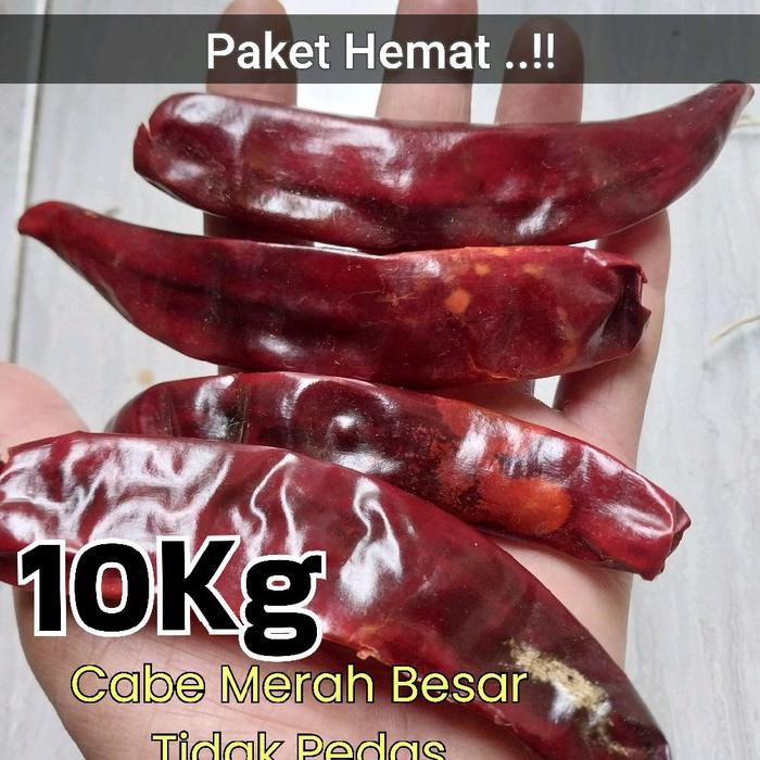 10KG CABE MERAH BESAR KERING TIDAK PEDAS MURAH MERAH FOOD CABAI