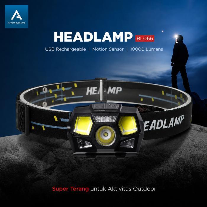 Eiger - senter kepala super terang led cas lampu headlamp outdoor xpe + cob
