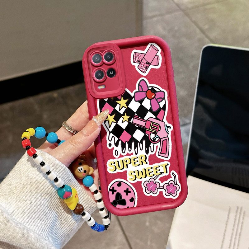 Casing Hp untuk OPPO A54 Case Casing pola Bintang Manis Silikon Cesing Softcase Kasing HP mewah Akse