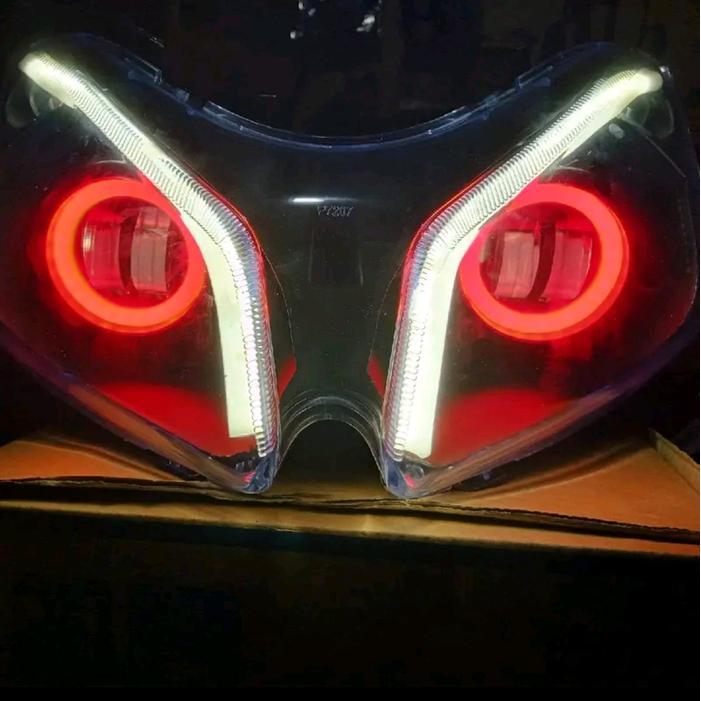 reflektor mika lampu depan vario 110 karbu custom daymeker alis diam Motor *